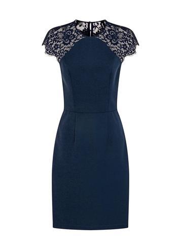 Dorothy Perkins *chi Chi London Navy Lace Bodycon Dress