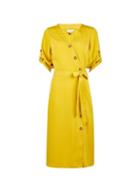 *lily & Franc Yellow Button Midi Wrap Dress