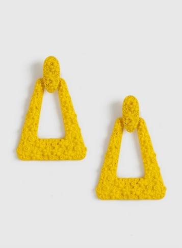 Dorothy Perkins Yellow Doorknocker Earrings