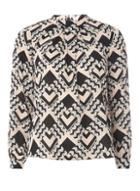 Dorothy Perkins Petite Geometric Print Pleat Neck Blouse