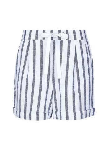 Dorothy Perkins Blue Striped Linen Blend Chambray Shorts