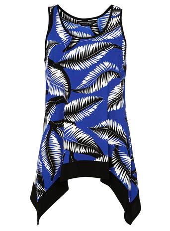 Dorothy Perkins Blue Leaf Hanky Hem Top