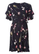 Dorothy Perkins Petite Navy Floral Tea Dress