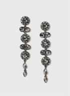 Dorothy Perkins Gunmetal Floral Stone Drop Earrings