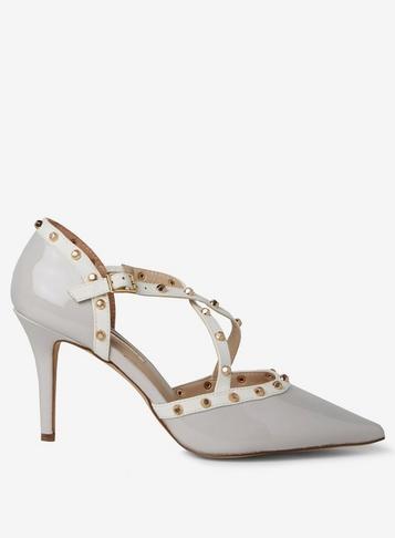 Dorothy Perkins Grey Gemalina Studded Court Shoes