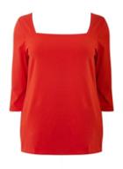 Dorothy Perkins *dp Curve Red Square Neck Top
