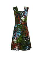 Dorothy Perkins Multi Colour Leaf Print Ruched Button Fit And Flare Dress
