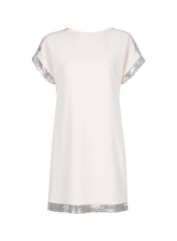 Dorothy Perkins Petite Blush Chainmail Shift Dress