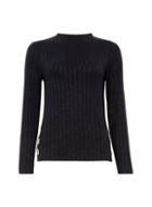 Dorothy Perkins Black Button Side Ribbed Top