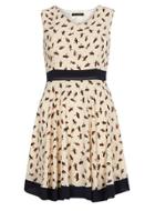Dorothy Perkins *cream Sleeveless Print Dress