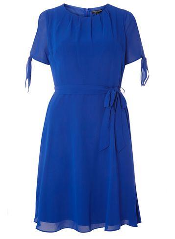 Dorothy Perkins Cobalt Chiffon Belted Dress