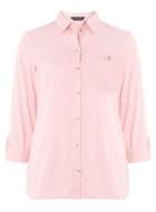 Dorothy Perkins Pink Curved Hem Poplin Twill Shirt