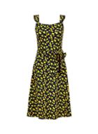 Dorothy Perkins *tall Navy Lemon Print Ruffle Skater Dress