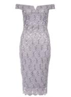 Dorothy Perkins *quiz Silver Sequin Bardot Dress
