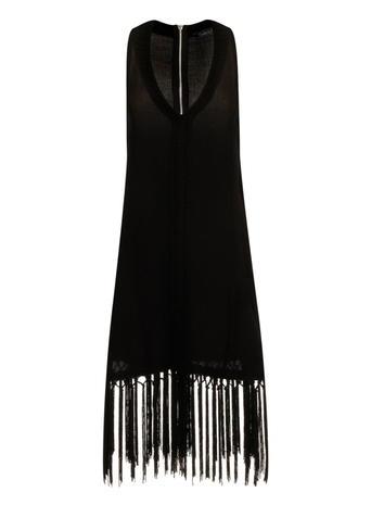 Dorothy Perkins *girls On Film Black Lace Trim Fringed Dress