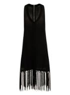 Dorothy Perkins *girls On Film Black Lace Trim Fringed Dress