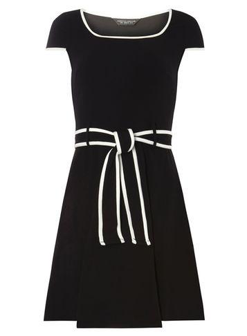 Dorothy Perkins Black Dress With Ivory Tipping