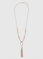 Dorothy Perkins Rose Gold Long Bead Tassel Necklace