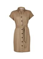 Dorothy Perkins Petite Khaki Shirt Dress With Linen