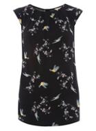 Dorothy Perkins *billie & Blossom Tall Black Bird Print Shell Top