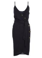 Dorothy Perkins *quiz Black V-neck Button Dress