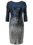 Dorothy Perkins *teal Ombre Sequin Embellished Bodycon Dress