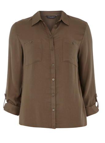Dorothy Perkins Khaki Drape Safari Shirt