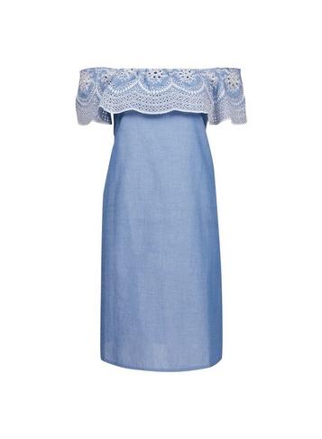 Dorothy Perkins Chambray Broderie Frill Dress