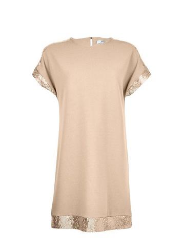 Dorothy Perkins Petite Blush Sequin Trim Shift Dress
