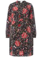 Dorothy Perkins *juna Rose Curve Red Floral Long Sleeve Shift Dress
