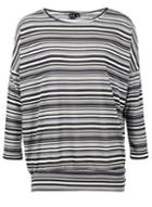 Dorothy Perkins *grey Striped Slouch Jumper