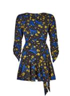 *lola Skye Black Floral Printed Ruched Flippy Dress