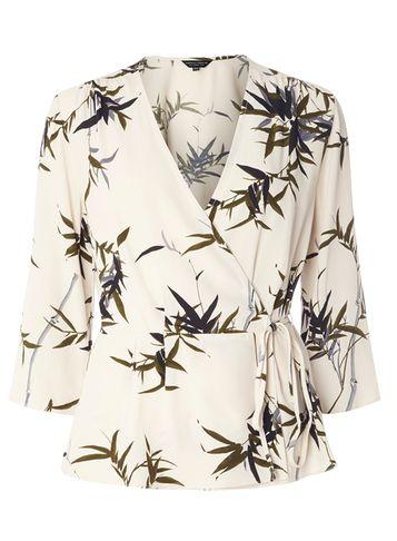 Dorothy Perkins Leaf Print Wrap Top