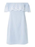 Dorothy Perkins *tall Chambray Embroidered Bardot Dress