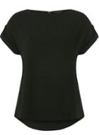 Dorothy Perkins Black Button Sleeve T-shirt