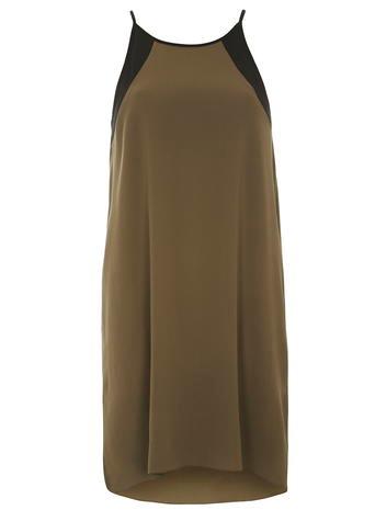 Dorothy Perkins Khaki Contrast Shift Dress
