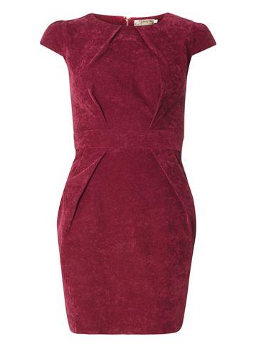 Dorothy Perkins *voulez Vous Berry Velvet Corduroy Dress