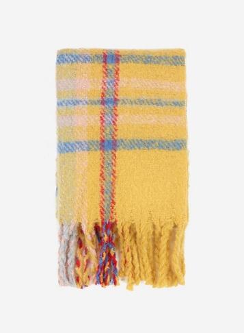 *vero Moda Yellow Check Print Scarf
