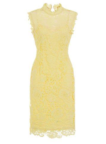 Dorothy Perkins *paper Dolls Lemon Lace High Neck Dress