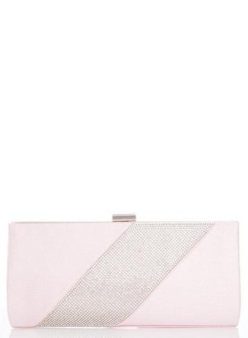 *quiz Pink Diamante Clip Bag
