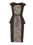 Dorothy Perkins *feverfish Black Lace Contrast Pencil Dress