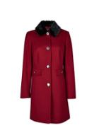 Dorothy Perkins Merlot Red Faux Fur Collar Dolly Coat