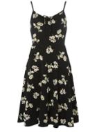Dorothy Perkins *tall Black Daisy Print Camisole Dress