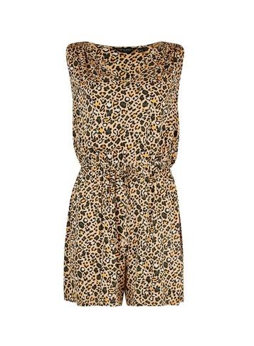 Dorothy Perkins Multi Colour Animal Print Ruched Playsuit