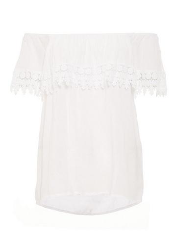 *quiz White Bardot Top