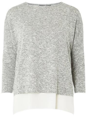 Dorothy Perkins Grey Wrapped Back Layered Top