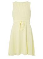 Dorothy Perkins *billie & Blossom Petite Yellow Chiffon Fit And Flare Dress