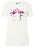 Dorothy Perkins *tall White Sequin Embellished Flamingo T-shirt