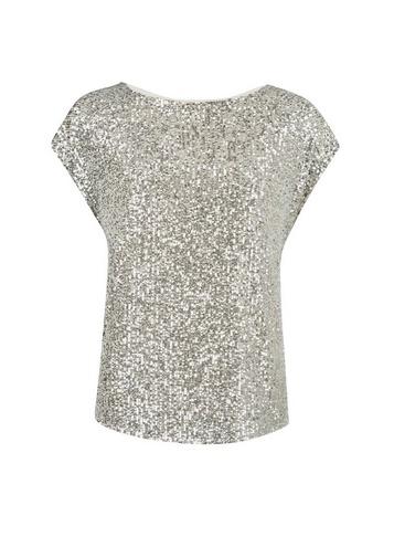 Dorothy Perkins Silver Sequin T-shirt
