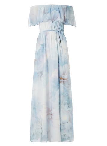 Dorothy Perkins *showcase Blue Floral Print 'sienna' Maxi Dress